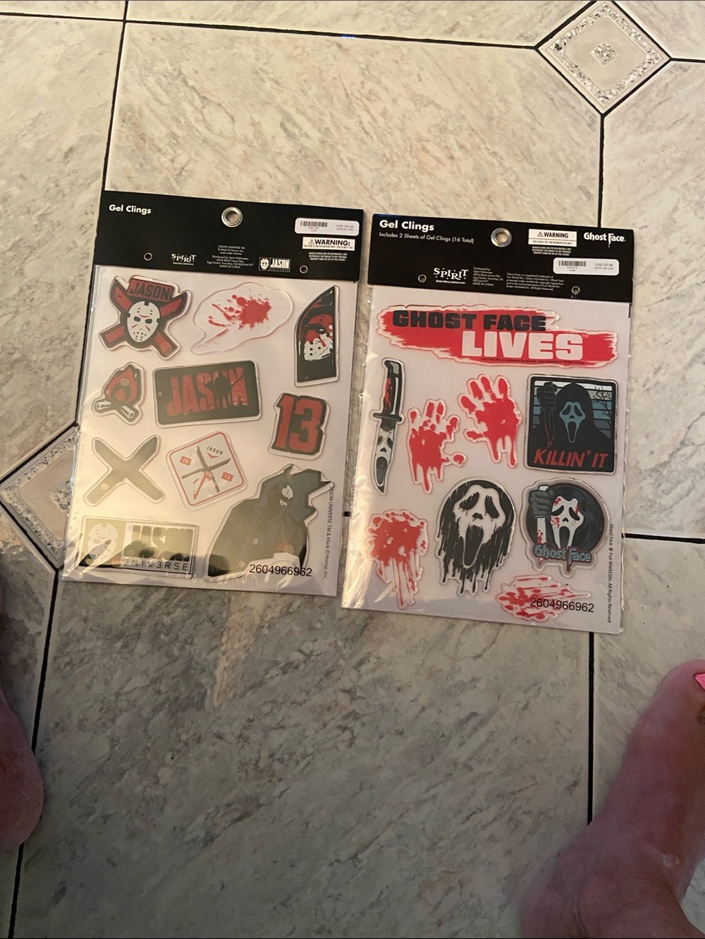 Spirit Halloween Horror Gel Cling Set - Red, Black, White